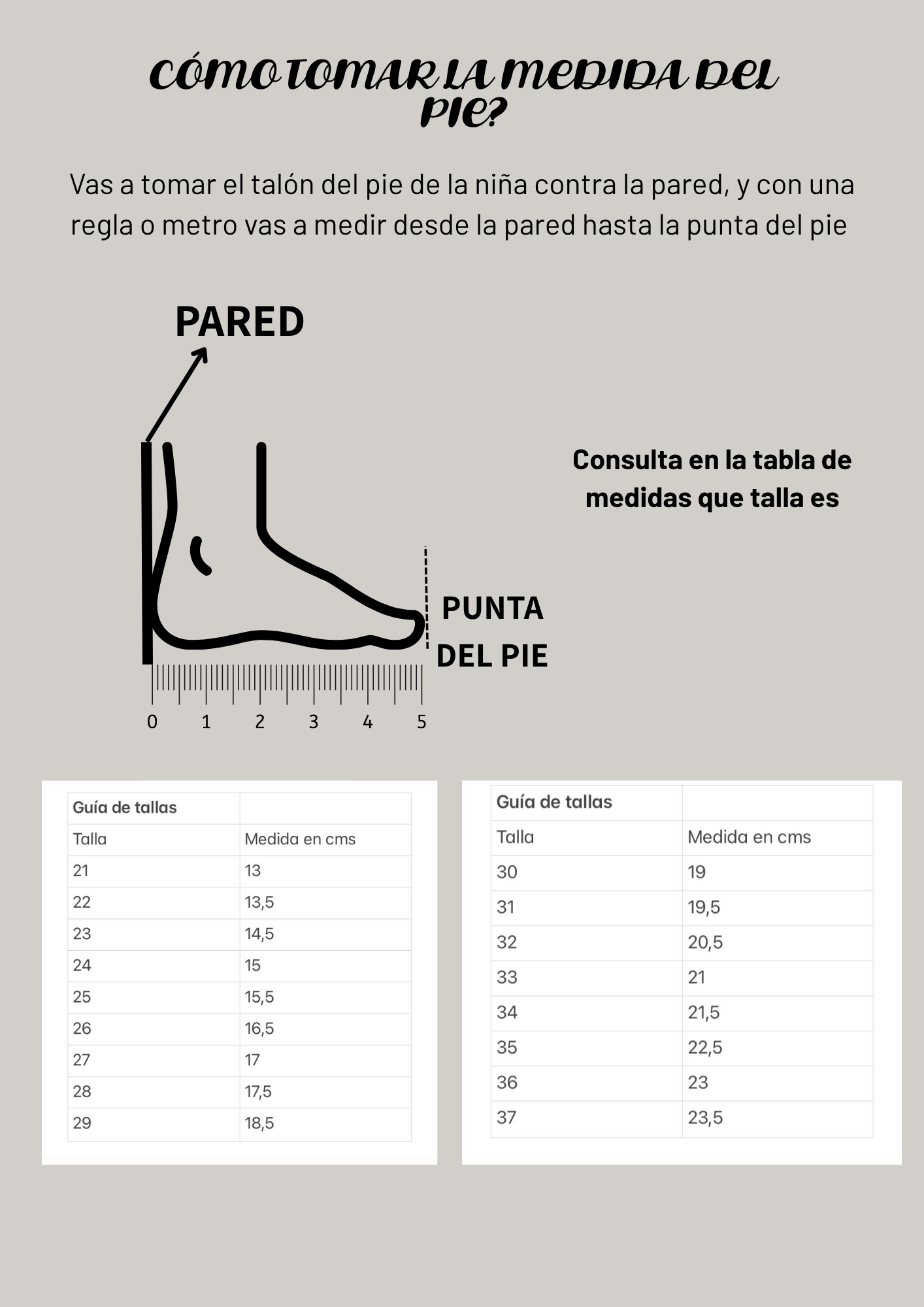 Tabla de medidas